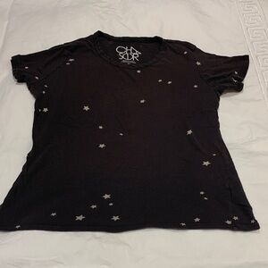 Chaser dark gray Tee with Silver Star Print front and back